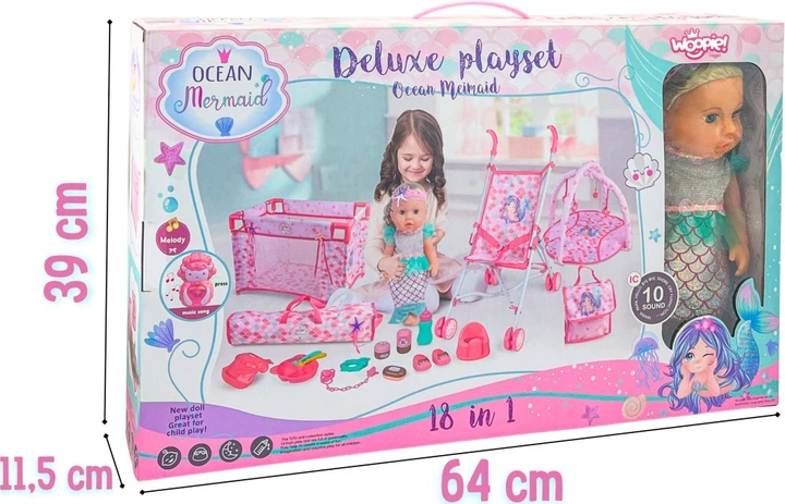 Лялька Woopie ROYAL Русалка 36 см Вихователька 18 в 1 (5906280656331) - зображення 5