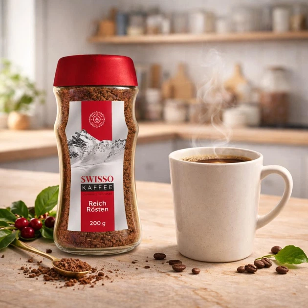 Кава розчинна Swisso Reich Rosten Instant 100% Arabica 200 г - зображення 6
