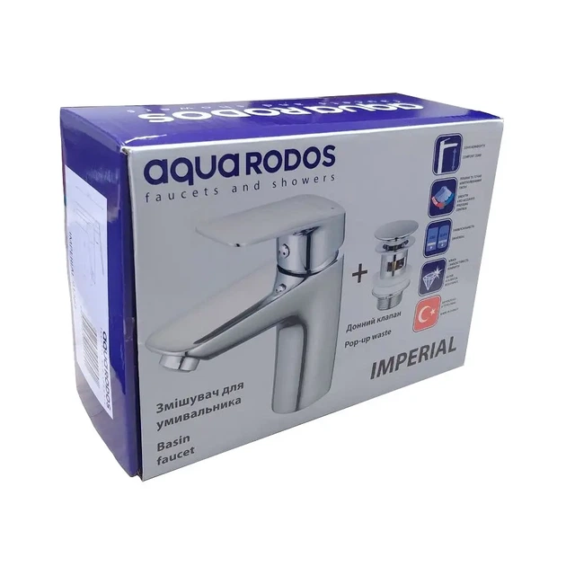 Смеситель для умывальника Aqua Rodos Imperial 91383 с донным клапаном, хром (АР000040902) - изображение 8