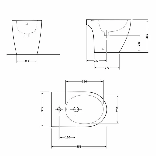 Биде напольное Qtap Presto 540×340×400 White QTPRE29W43056 - изображение 2