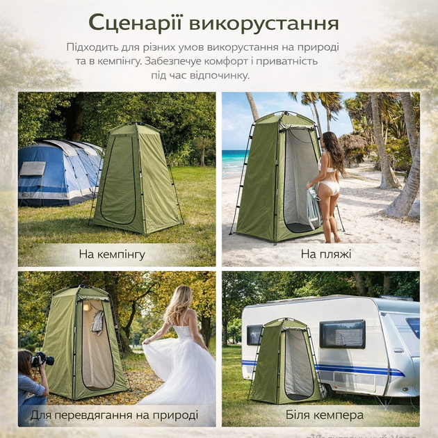 Туристическая палатка для душа и раздевалка Красный Жук: быстрая сборка, влагозащита PU 3000 - изображение 6