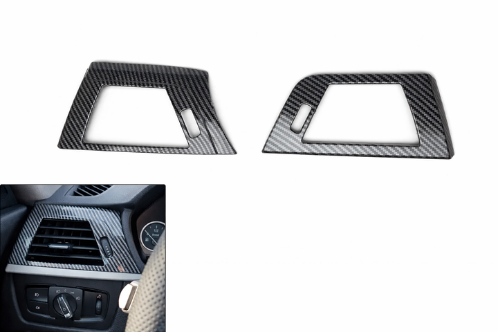 Карбоновые накладки на рамки вентиляционных дефлекторов BMW F30 F31 F32 F33 F34 F36 LHD 2 шт - изображение 2