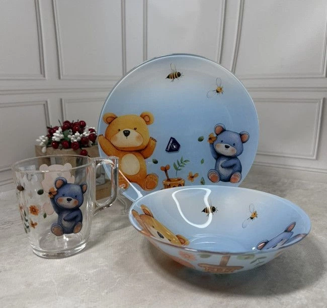 Набор детской столовой посуды Luminarc Bears Feast X3063 3пр - изображение 3