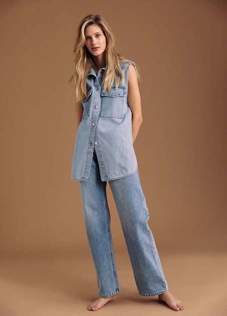 Джинсовий жилет H&M 948870001c21 XS блакитний (100013635) - Фото 1 Джинсовий жилет H&M 948870001c21 XS блакитний (100013635) - зображення 1