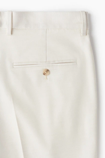 Штани regular fit H&M 1232125006c61 W32 бежеві (100009482) - зображення 2