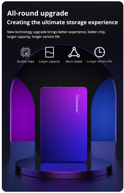 Зовнішній жорсткий диск HDD SomnAmbuList рожевий 500GB 2.5″ USB 3.0 портативний + чохол та кабель підходить до Windows MacOS PS4 XBox (GS-994) - зображення 6