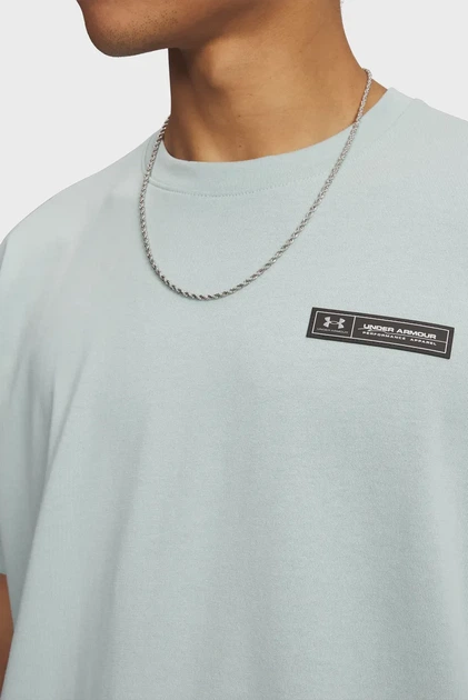 Чоловіча м'ятна футболка UA HW ARMOUR LABEL SS Under Armour L 1382831-477 - Фото 2 Чоловіча м'ятна футболка UA HW ARMOUR LABEL SS Under Armour L 1382831-477 - изображение 2