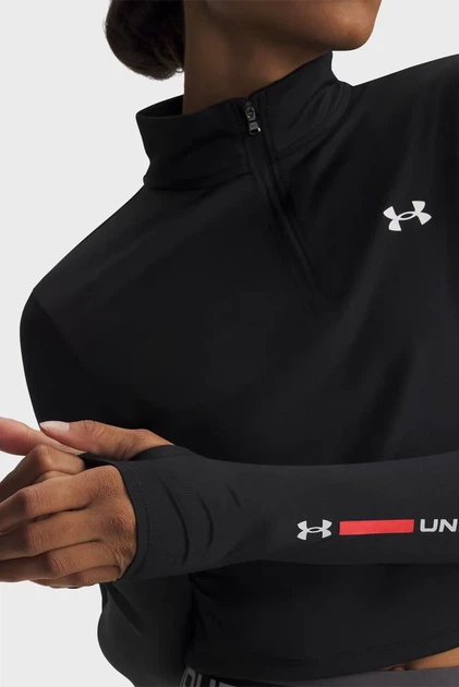 Жіноча чорна спортивна кофта Tech Branded 1/2 Zip Under Armour SM 6009988-001 - изображение 4