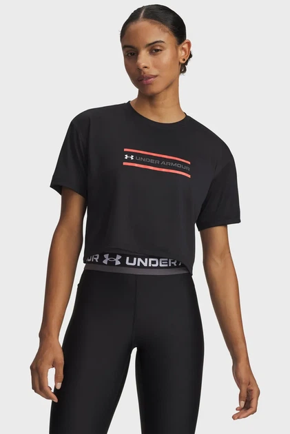 Жіноча чорна футболка Tech Branded Crop SS Under Armour XL 6009987-001 - Фото 1 Жіноча чорна футболка Tech Branded Crop SS Under Armour XL 6009987-001 - изображение 1
