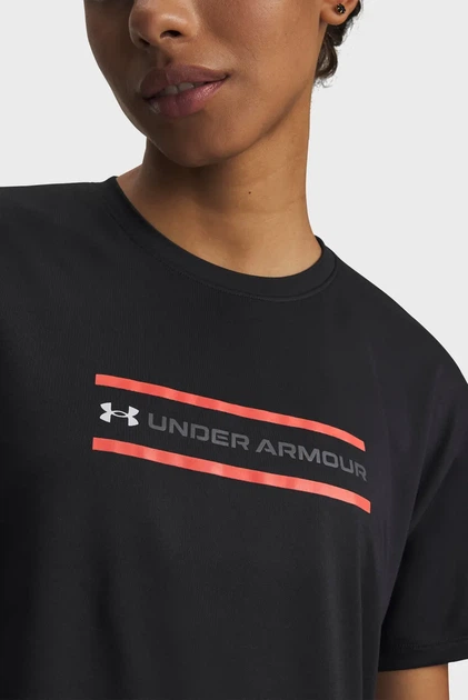 Жіноча чорна футболка Tech Branded Crop SS Under Armour XL 6009987-001 - Фото 2 Жіноча чорна футболка Tech Branded Crop SS Under Armour XL 6009987-001 - изображение 2