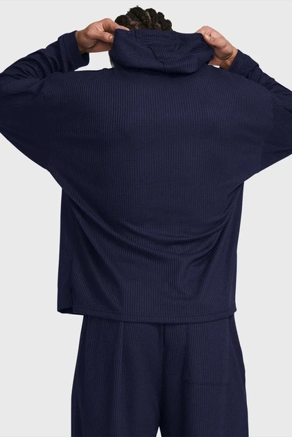 Чоловіче темно-синє худі UA Rival Waffle Hoodie Under Armour XS 1383108-410 - зображення 2
