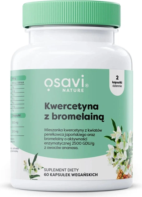 Kwercetyna z bromelainą Osavi 60 kapsułek (5904139925256) - Zdjęcie 1 Kwercetyna z bromelainą Osavi 60 kapsułek (5904139925256) - obraz 1