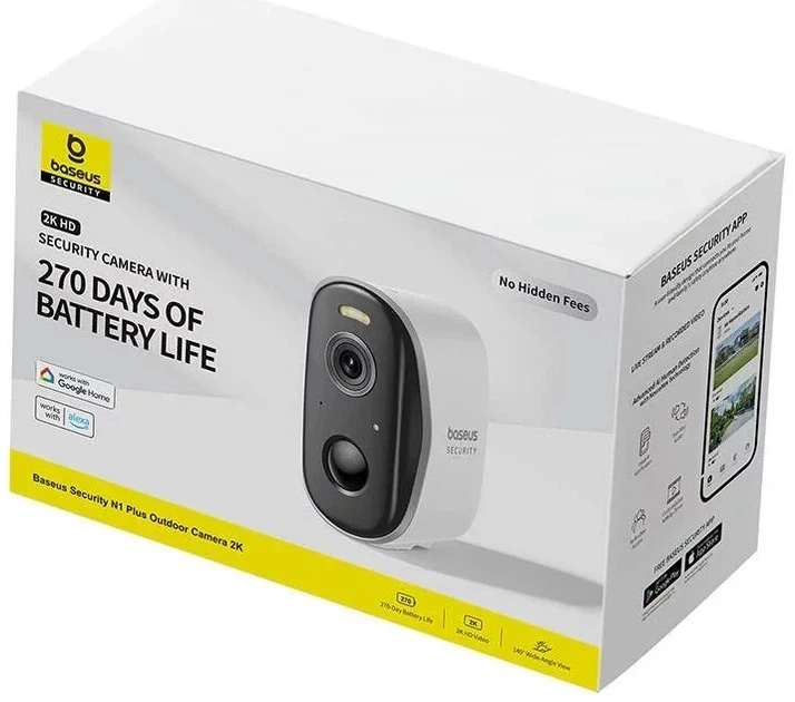 IP-камера видеонаблюдения Baseus Security N1 Plus Outdoor Camera 2K S0TZ002130 White - Фото 8 IP-камера видеонаблюдения Baseus Security N1 Plus Outdoor Camera 2K S0TZ002130 White - изображение 8