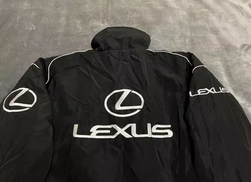 Мужская куртка бомбер Lexus черного цвета в гоночном стиле Лексус М - Фото 5 Мужская куртка бомбер Lexus черного цвета в гоночном стиле Лексус М - изображение 5