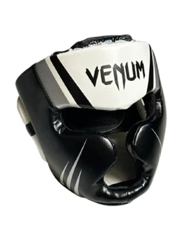 Боксерский шлем Venum с полной защитой White Black для тренировок и спаррингов М - изображение 4
