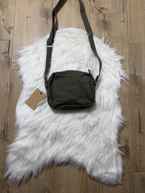 Сумка через плече Stussy Canvas з бавовни, хакі - Фото 4 Сумка через плече Stussy Canvas з бавовни, хакі - зображення 4