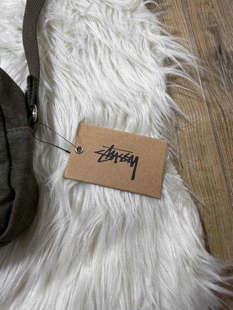 Сумка через плече Stussy Canvas з бавовни, хакі - Фото 6 Сумка через плече Stussy Canvas з бавовни, хакі - зображення 6