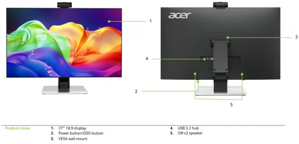 Монитор 27" Acer PE270KTbmiiphcuzx (um.hp0ee.014) Black - изображение 7