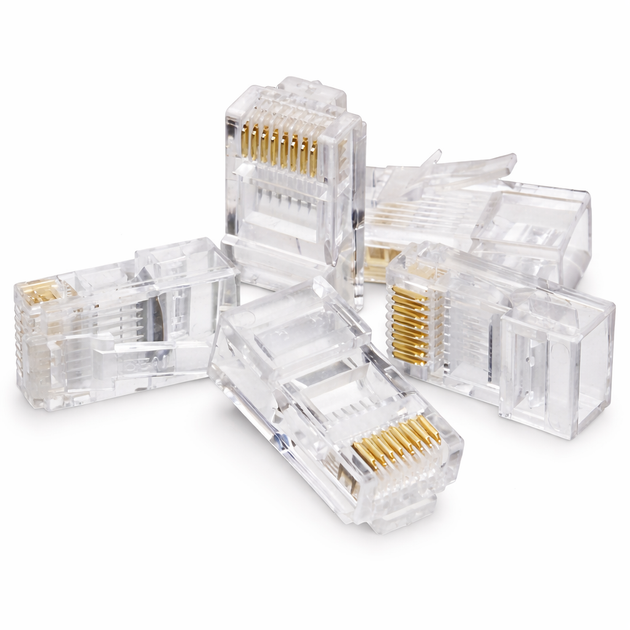 Мережеві конектори RJ45 Cat5e UTP Gear набір 1000 шт для обжиму кабелю витої пари - зображення 2