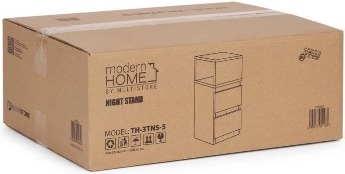 Szafka nocna ModernHome z oświetleniem LED 2 szuflady Biała (5905817011759) - obraz 9