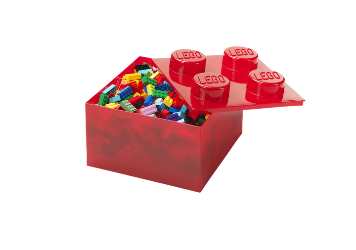 Pojemnik LEGO Klocek 4 Transparentny czerwony z brokatem (40090804) (5711938249946) - obraz 3