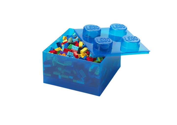 Pojemnik LEGO Klocek 4 Transparentny niebieski z brokatem (40090805) (5711938249953) - obraz 3