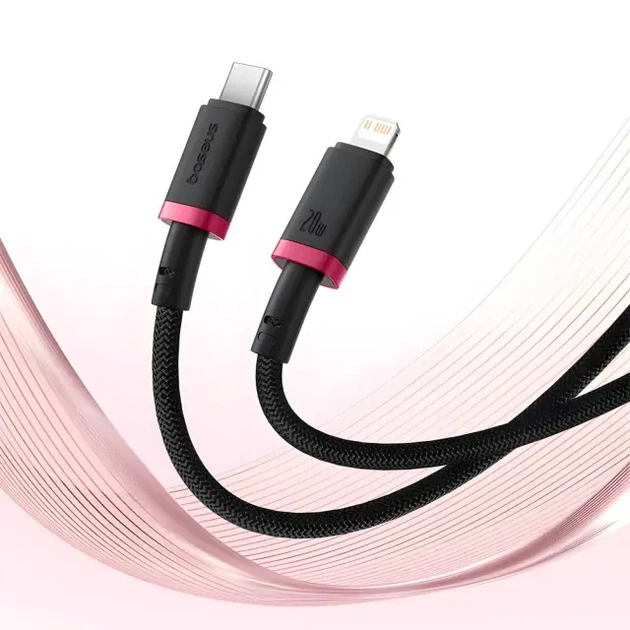 Кабель Baseus Type-C to Lightning Dura PD20W 1m Black-Red P10377800U01-01 - зображення 3