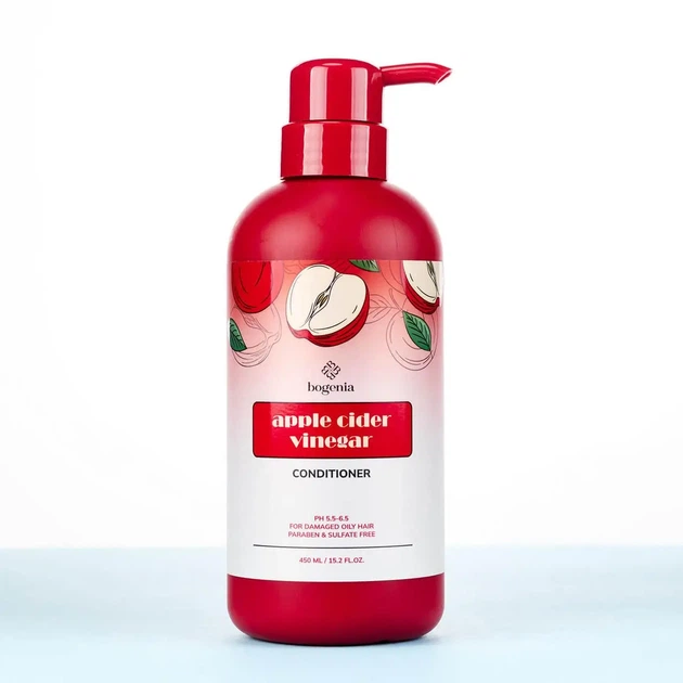 Набор для волос с яблочным уксусом Apple Cider Vinegar Shampoo Bogenia шампунь и кондиционер - изображение 3