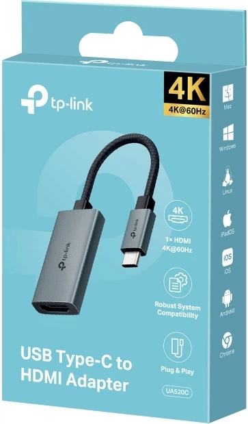 Adapter TP-Link UA520C USB-C HDMI Czarny (TPLUA520C) - obraz 2