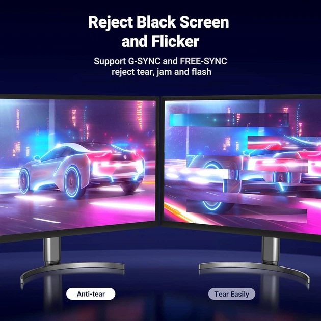 Кабель UGREEN Displayport v1.4 [VESA Certified] 8K@60Hz, 4K@240Hz, 1044p@240Hz, 32.4Gbps, 2м black (80392) - изображение 7