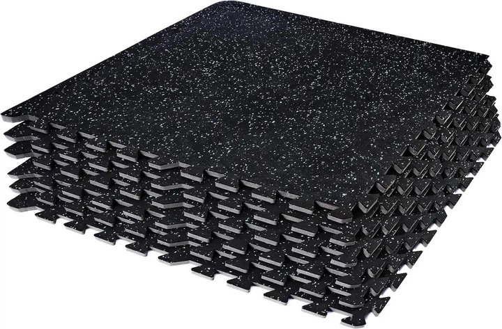 Мат-пазли DualMat 60×60×2 см (чорний/білі вкраплення) — комплект 6 шт - зображення 3