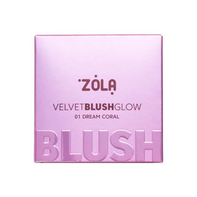 Рум’яна ZOLA Velvet Blush Glow 01 Кораловий Сон Dream Coral - изображение 3