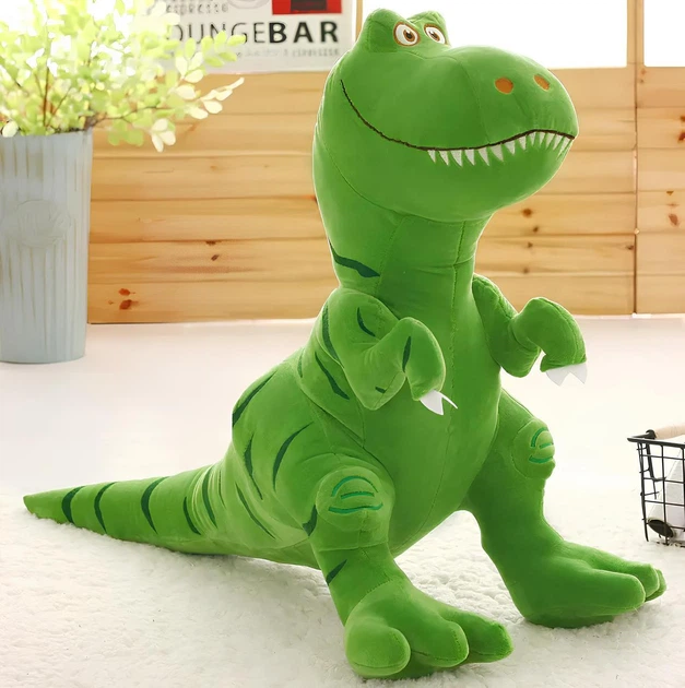 Мягкая игрушка динозавр Тираннозавр RESTEQ 70 см — зеленый плюшевый T-Rex, большой динозавр для детей, игрушка в подарок мальчику - изображение 2