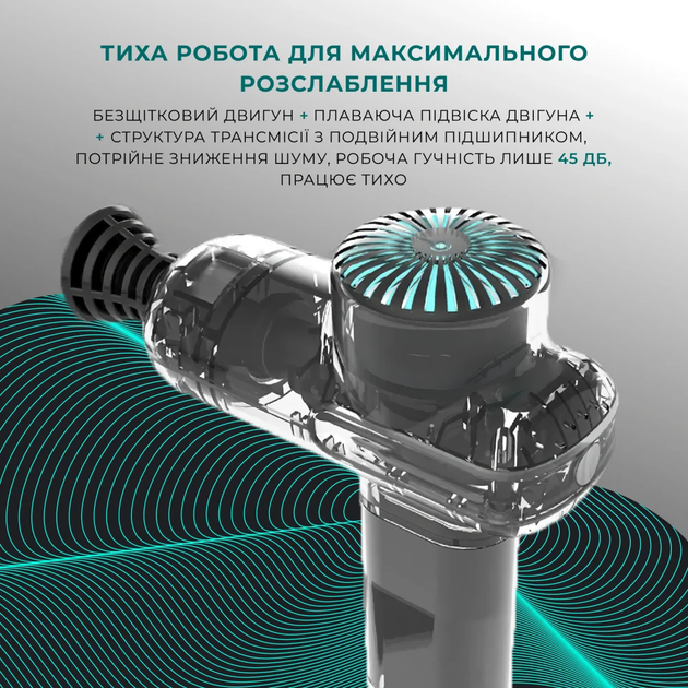 Перкуссионный массажный пистолет Booster Lightsaber Mini (6 насадок) - изображение 4