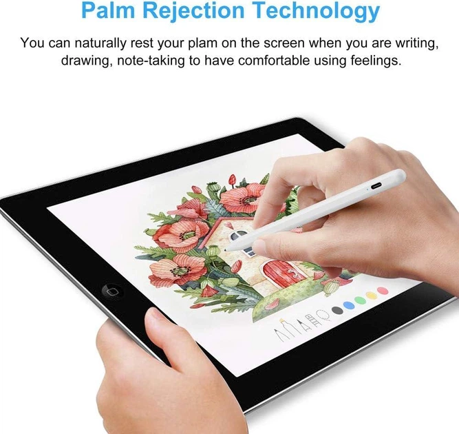 Стилус для iPad FOJOJO 2018 2022 активный Palm Rejection магнитное крепление зарядка - Фото 3 Стилус для iPad FOJOJO 2018 2022 активный Palm Rejection магнитное крепление зарядка - изображение 3