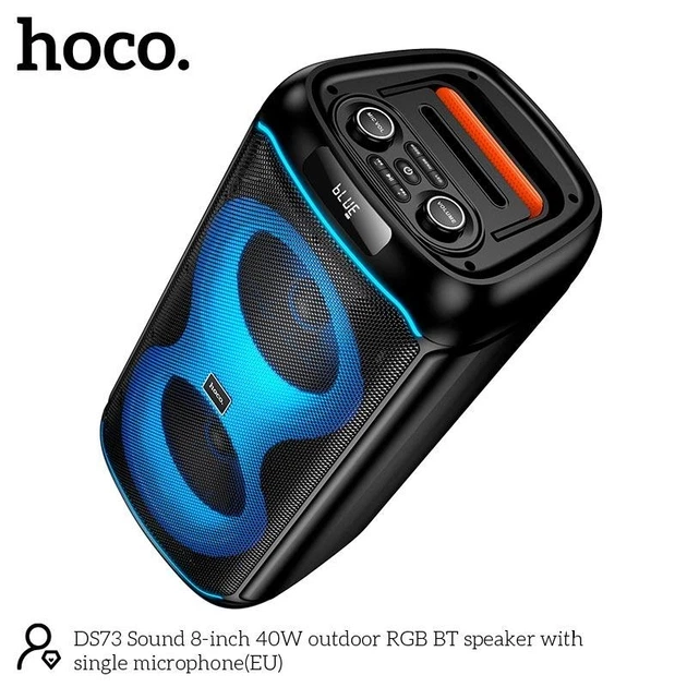 Портативна бездротова Bluetooth караоке колонка з мікрофоном HOCO DS73 |BT5.0, FM/USB/AUX/TF, 40W, 3h| - зображення 2