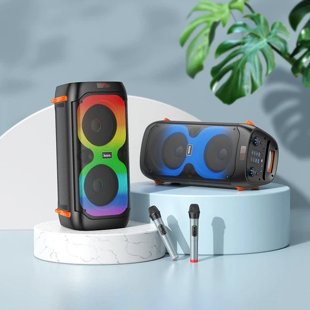 Портативна колонка HOCO BS53 Manhattan wireless dual mic outdoor BT speaker Black - зображення 5