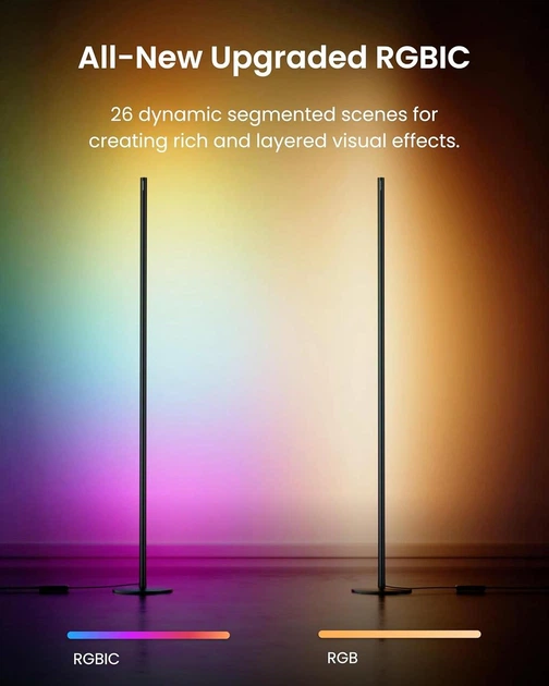 Розумний торшер SwitchBot Floor Lamp RGBICWW підтримка Matter Apple HomeKit Alexa чорний - зображення 3