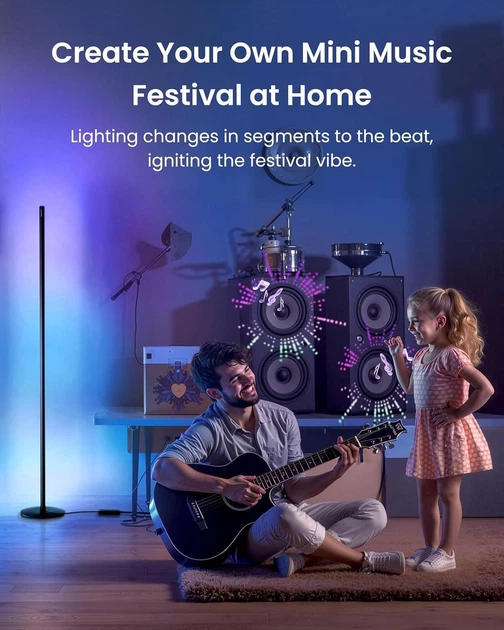 Розумний торшер SwitchBot Floor Lamp RGBICWW підтримка Matter Apple HomeKit Alexa чорний - зображення 6