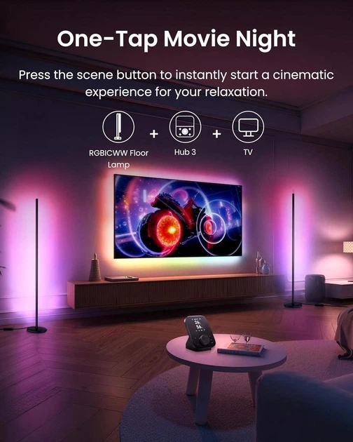 Розумний торшер SwitchBot Floor Lamp RGBICWW підтримка Matter Apple HomeKit Alexa чорний - зображення 8