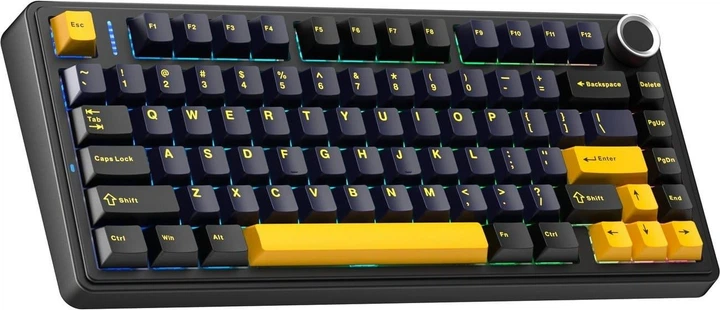 Клавіатура Aula F75 Wired Gasket Black Keycap Pink Switch EN/UA (6978080504890) - зображення 3