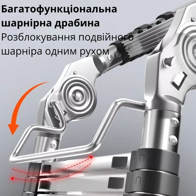 Телескопическая алюминиевая стремянка шарнирная 3,7 x 3,7 м - изображение 9