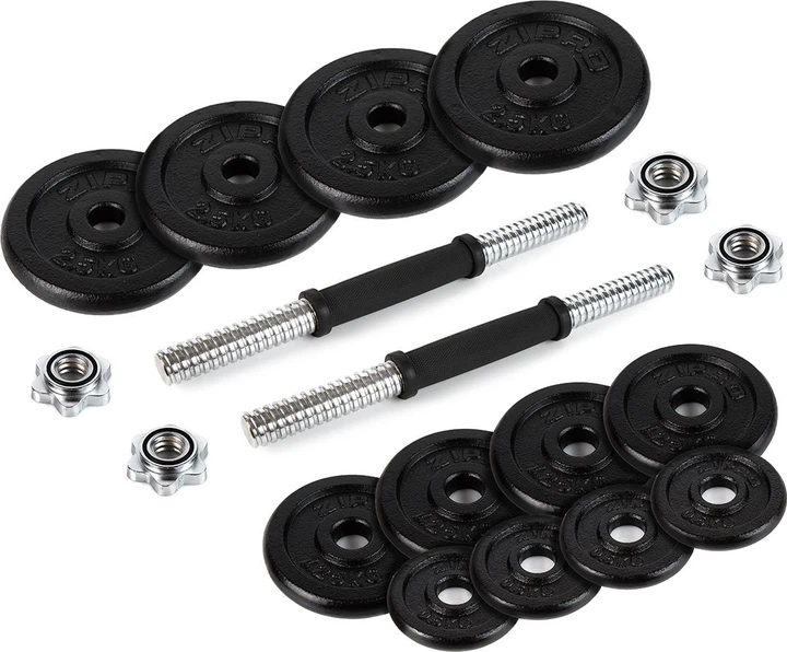 Гантелі розбірні у кейсі ZIPRO Cast Iron, 2 x 10 кг - изображение 2