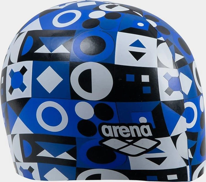 Шапка для плавания Arena PRINT JR синий, белый, черный Дит One Size - изображение 3