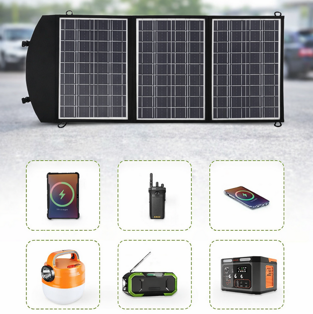 Панель сонячна складна 45W портативна з USB 5V/3A захист IP65 - зображення 6