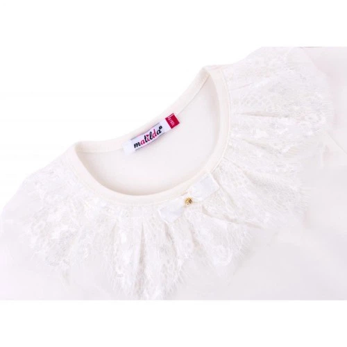 Футболка детская Matilda с коротким рукавом и кружевной оборкой (5603-140G-beige) Matilda 5603-140G-beige 1032717 - изображение 2