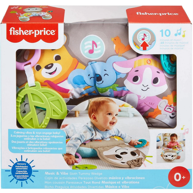 Подушка для малюка tummy time Fisher-Price Веселий лінивець музична 10 хв - зображення 4