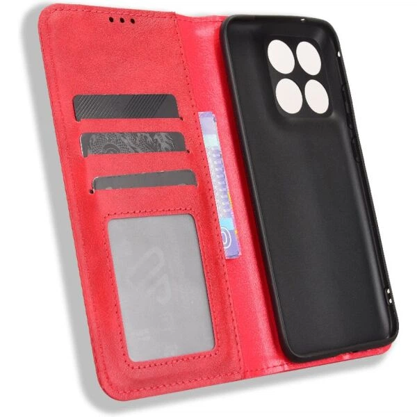 Чохол-книжка Deexe Retro Style для Motorola Edge 70 Fusion - Red - зображення 3