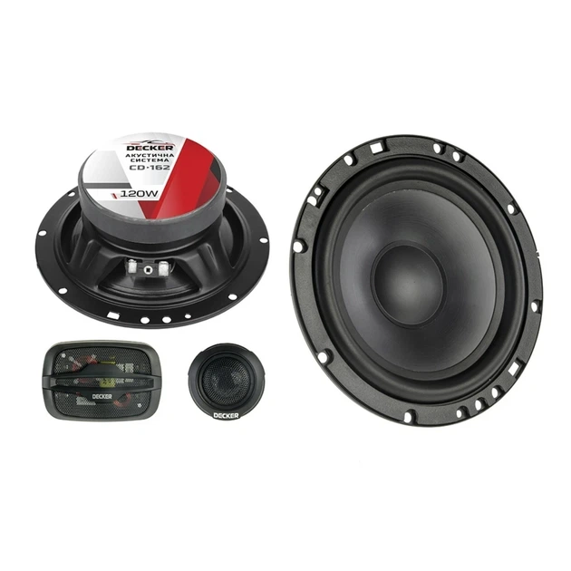 Автомобильная компонентная акустическая система Decker CD-162 120W 6.5" набор динамики 16 см - изображение 3