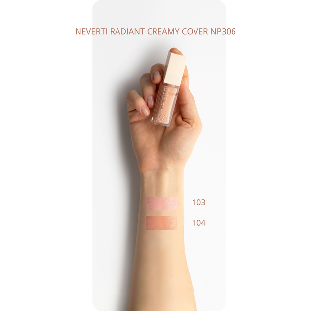 Коректор-консилер для обличчя Neverti Radiant Creamy Cover NP306, 103 Рожевий - изображение 5